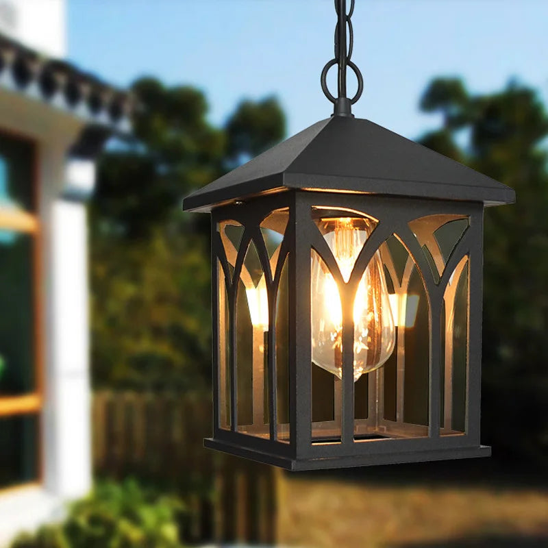 European Waterproof Pendant Lamp Outdoor Retro Village Chandelier Balcony Corridors Lights Grape Rack Hanglamp Luminaire