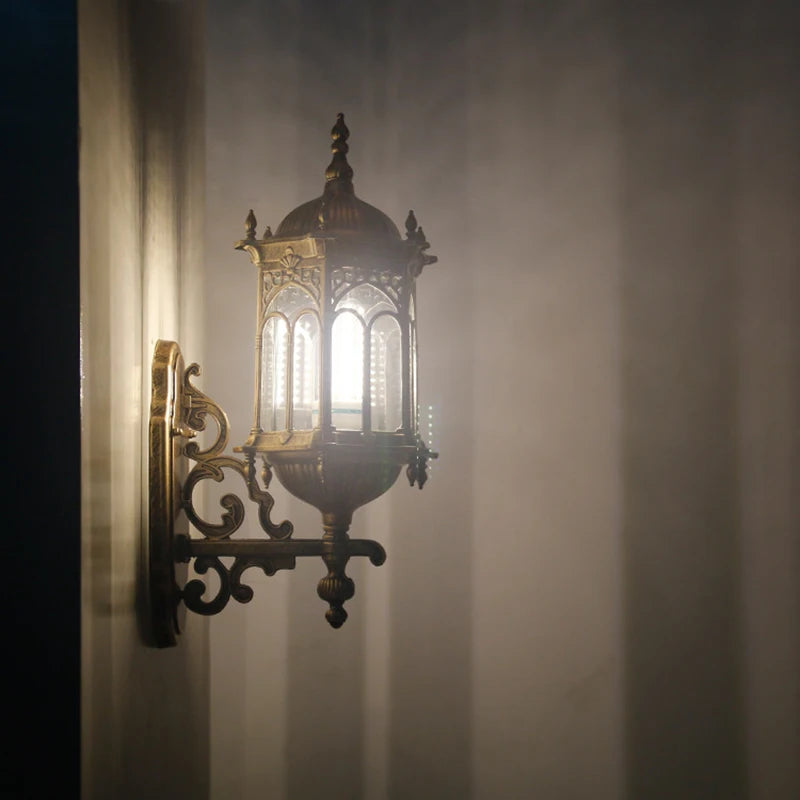 Outdoor Super Bright Wall Lamp Aisle European Style Garden Wall Lamp Waterproof Simple Retro Villa Balcony Corridor Wall Lamp