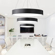 Modern Iron Art Circle Pendant Lights Minimalism Black White Metal Led Ring Light Office Living Room Decor Hanging Lamp Fixtures