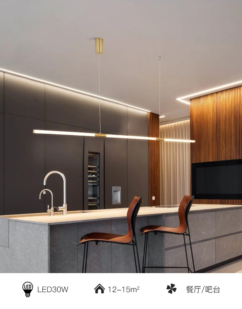 Led Pendant Light Kitchen Lighting Modern Chandeliers For Dining Room Dining Table Led Pendant Lamp Bronze Lustre App/Remote