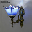 Artpad Stained Glass Lampshade Batterfly Pyramid Art Wall Lamp Led Bedside Study Asile Wall Mounted Lamp Up Or Down Lighting
