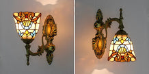 Artpad Stained Glass Lampshade Batterfly Pyramid Art Wall Lamp Led Bedside Study Asile Wall Mounted Lamp Up Or Down Lighting