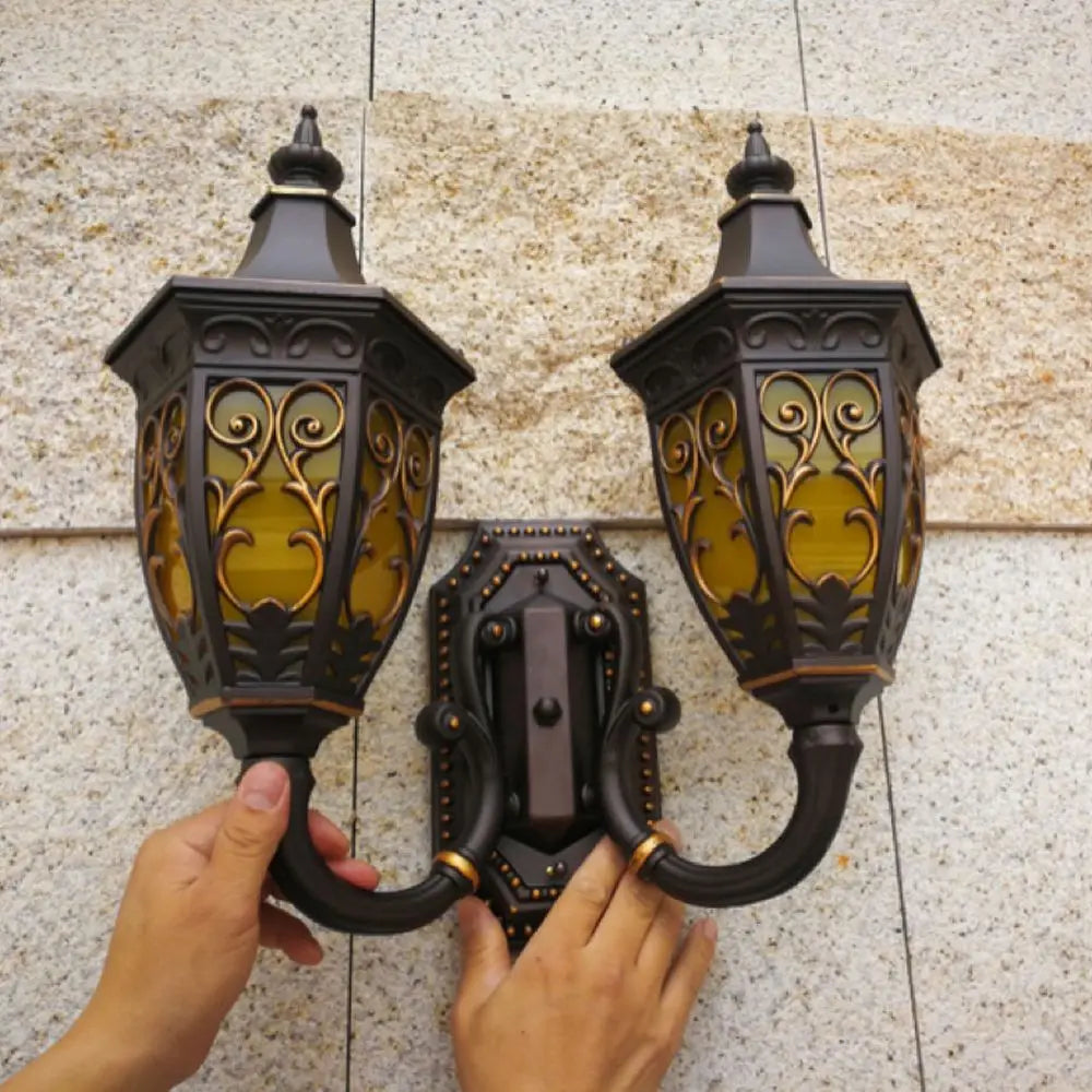 Outdoor Porch Wall Lights, European Water-Proof Garden Villa Gate Wall Sconces, Indoor Corridor Hallway Balcony Wall Lighting