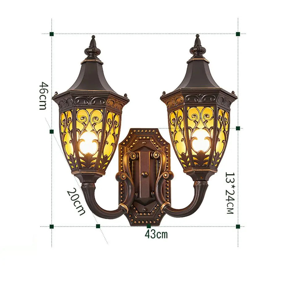 Outdoor Porch Wall Lights, European Water-Proof Garden Villa Gate Wall Sconces, Indoor Corridor Hallway Balcony Wall Lighting