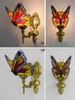 Artpad Stained Glass Lampshade Batterfly Pyramid Art Wall Lamp Led Bedside Study Asile Wall Mounted Lamp Up Or Down Lighting
