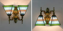 Artpad Stained Glass Lampshade Batterfly Pyramid Art Wall Lamp Led Bedside Study Asile Wall Mounted Lamp Up Or Down Lighting