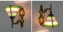 Artpad Stained Glass Lampshade Batterfly Pyramid Art Wall Lamp Led Bedside Study Asile Wall Mounted Lamp Up Or Down Lighting
