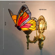 Artpad Stained Glass Lampshade Batterfly Pyramid Art Wall Lamp Led Bedside Study Asile Wall Mounted Lamp Up Or Down Lighting