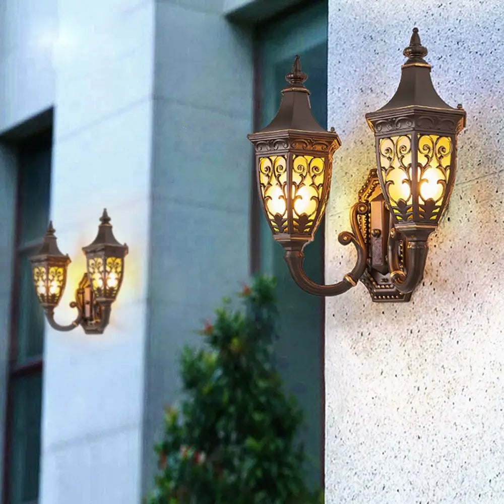 Outdoor Porch Wall Lights, European Water-Proof Garden Villa Gate Wall Sconces, Indoor Corridor Hallway Balcony Wall Lighting