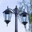 European Vintage Waterproof Street Lamp with Glass Bowls Outdoor Garden Landscape Lamp Bronze Aluminum Body E27 LED Bulb