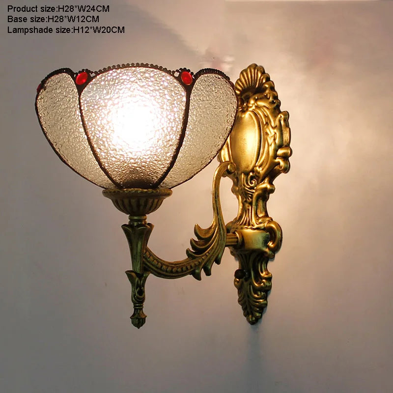 Artpad Stained Glass Lampshade Batterfly Pyramid Art Wall Lamp Led Bedside Study Asile Wall Mounted Lamp Up Or Down Lighting
