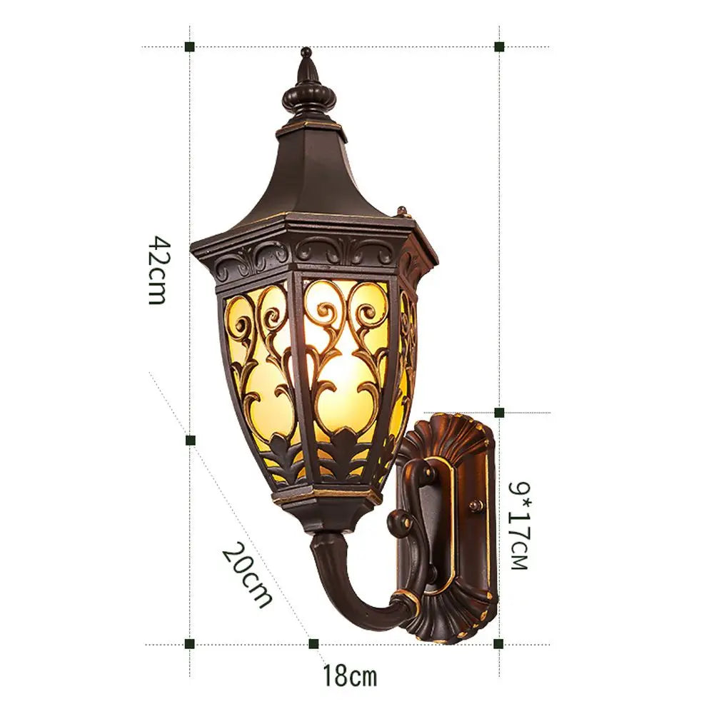 Outdoor Porch Wall Lights, European Water-Proof Garden Villa Gate Wall Sconces, Indoor Corridor Hallway Balcony Wall Lighting