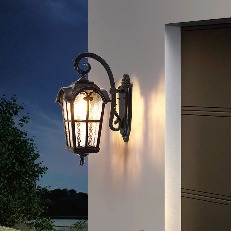 European Style Roman Outdoor Wall Lamp LED Retro Garden Lighting for Residential Villa Door