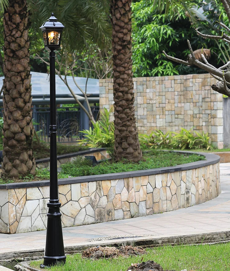(H≈ 2.4m) Outdoor Courtyard Street Lamp European-Style Waterproof Retro Corridor Lamp Villa Outdoor High Pole Project