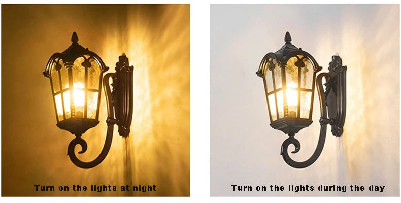 European Style Roman Outdoor Wall Lamp LED Retro Garden Lighting for Residential Villa Door