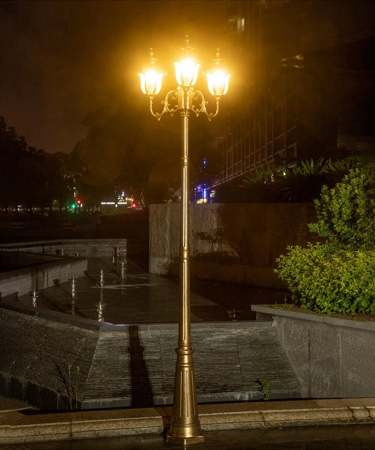(H≈2.3M)Courtyard Street Lamp Community High Pole Lamp Outdoor Waterproof Lawn Lamp Villa Outdoor Retro Courtyard Lamp Landscape