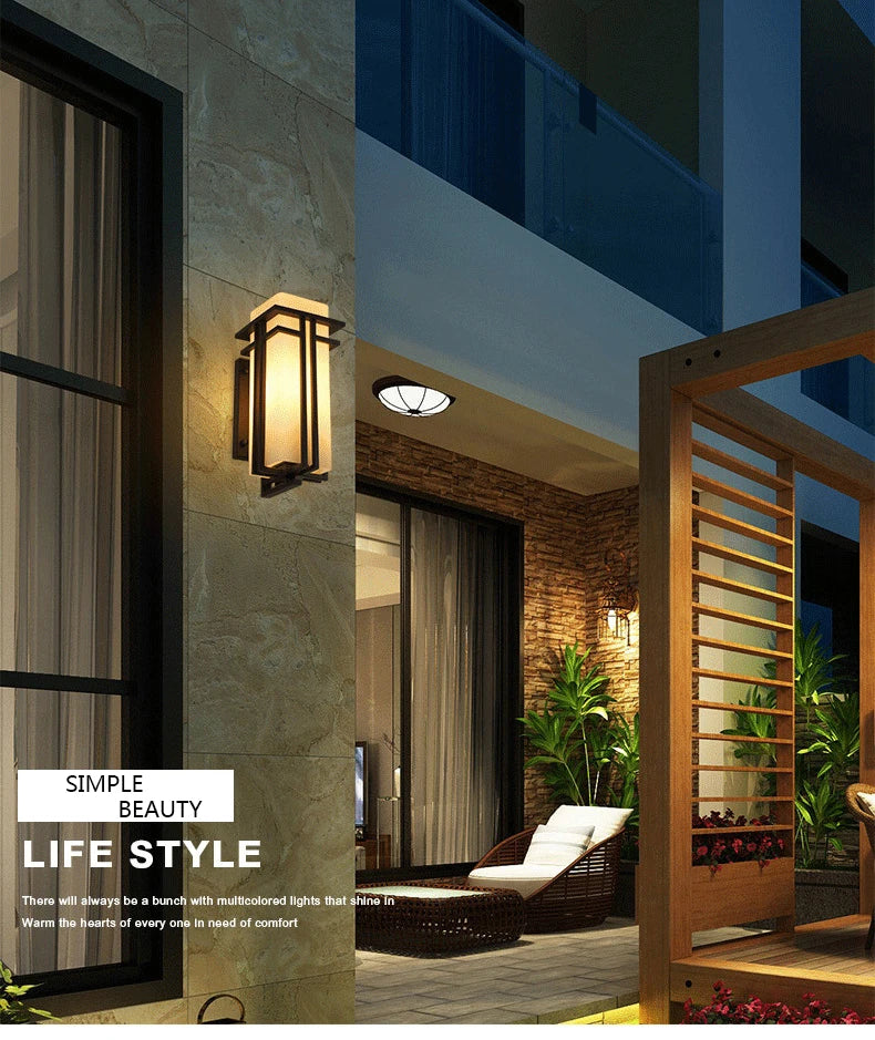 LED Retro Waterproof Wall Lamps European Style Courtyard Porch Light Outdoor Villa Balcony Garden Landscape Lighting Decor