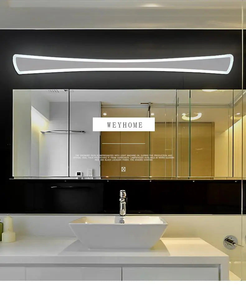 Modern Kitchen Bathroom Mirror Light Fixture Nordic Led Wall Lamps Sconce Home Decor Lighting White Iron Acrylic avize 110-220V