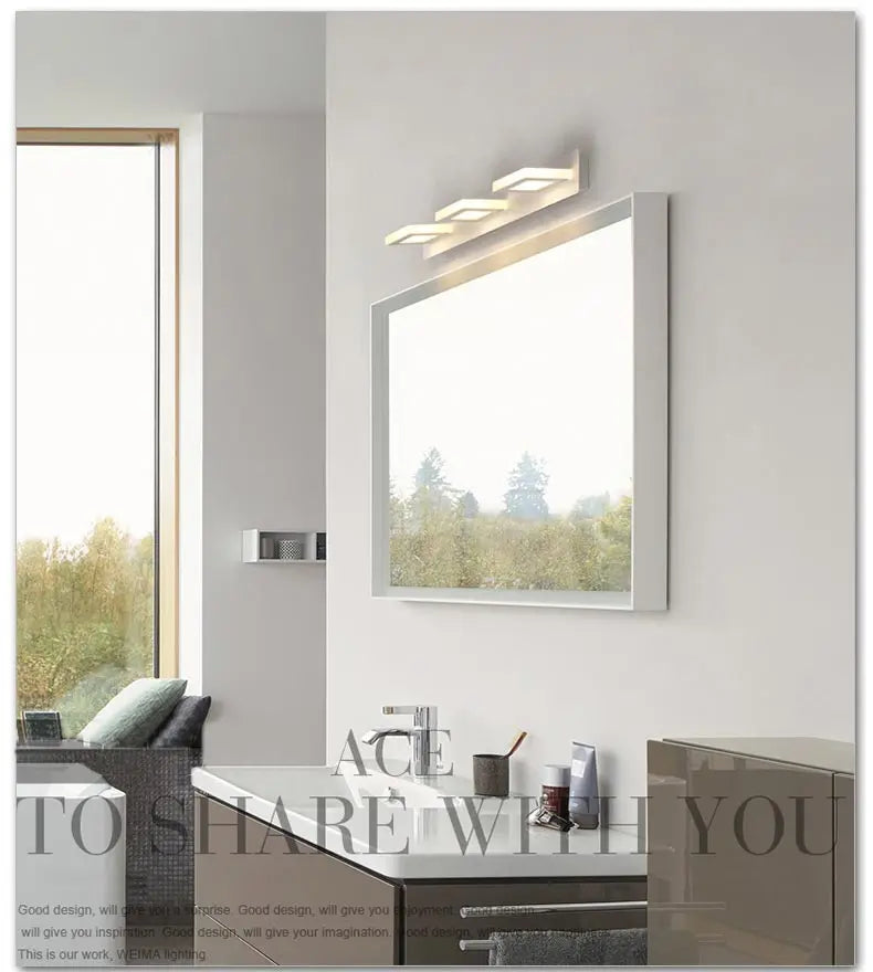 Modern Stair Led Wall Lamp Kitchen Bathroom Mirror Light Fixture Decor Bedroom Home Lighting White Metal Acrylic Sconce 110-220V