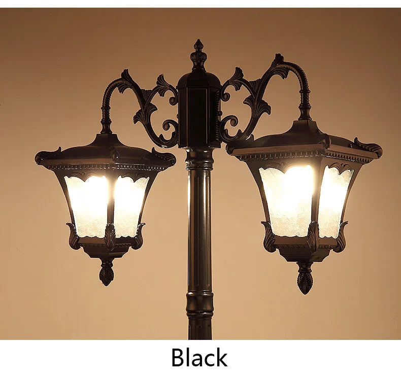 LED Street Lamp European Style Retro Waterproof Garden Lamp Outdoor Villa Lawn Community High Pole Landscape Lamp Street Light