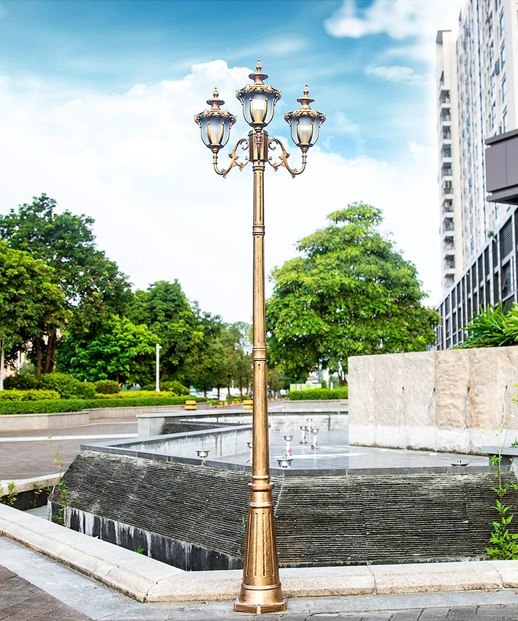 (H≈2.3M)Courtyard Street Lamp Community High Pole Lamp Outdoor Waterproof Lawn Lamp Villa Outdoor Retro Courtyard Lamp Landscape