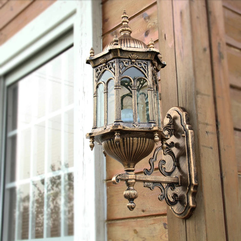 Outdoor Super Bright Wall Lamp Aisle European Style Garden Wall Lamp Waterproof Simple Retro Villa Balcony Corridor Wall Lamp