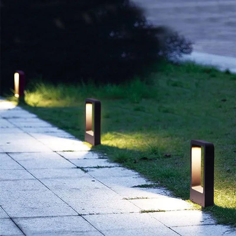 Outdoor IP68 15W LED Pillar Light 110V 220V DC12V LED Garden Light Lawn Lamps for Courtyard Villa Landscape bollards Lighting