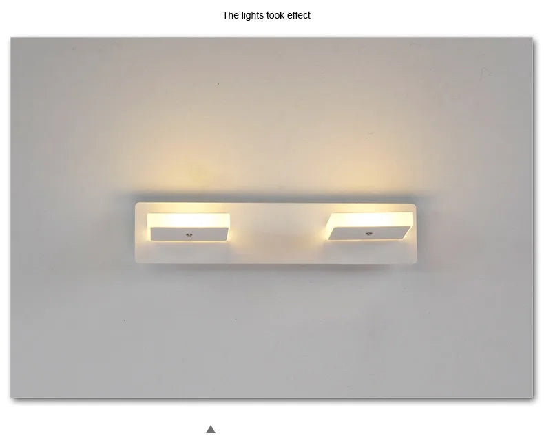 Modern Stair Led Wall Lamp Kitchen Bathroom Mirror Light Fixture Decor Bedroom Home Lighting White Metal Acrylic Sconce 110-220V
