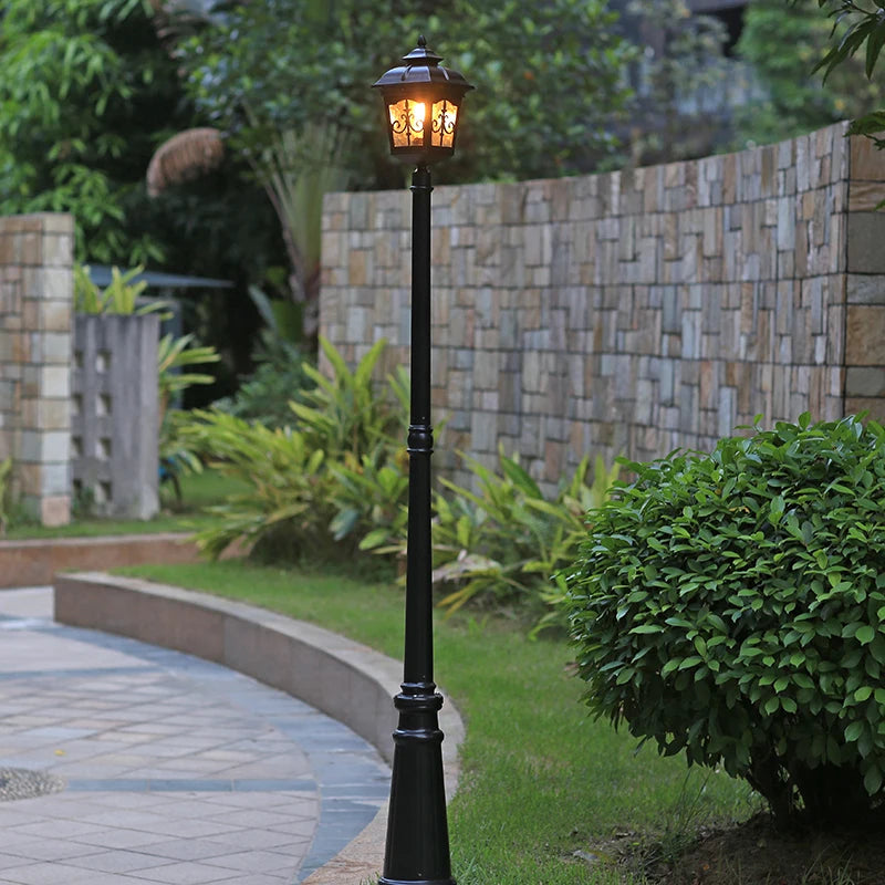 (H≈ 2.4m) Outdoor Courtyard Street Lamp European-Style Waterproof Retro Corridor Lamp Villa Outdoor High Pole Project