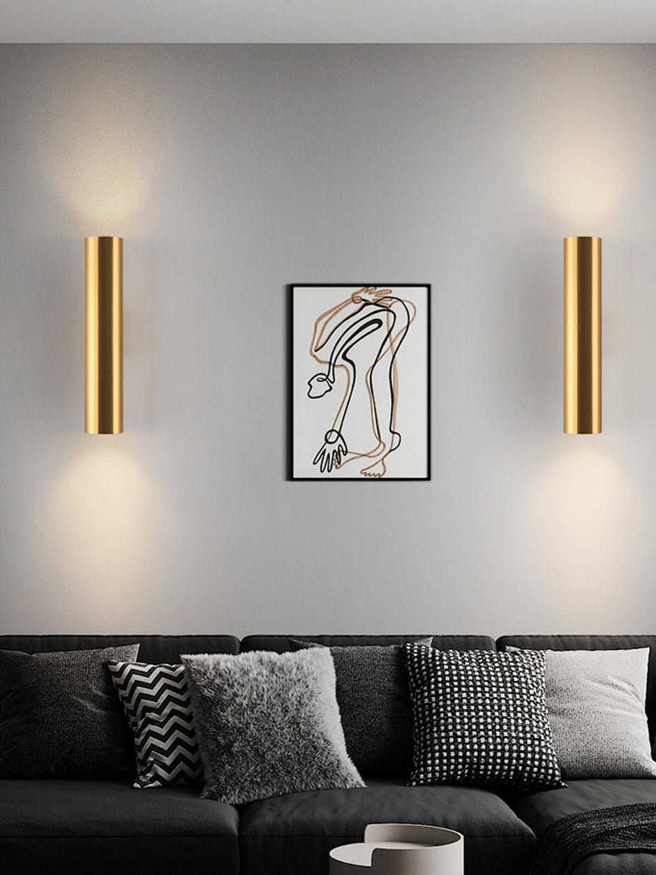 Minimalist Double Headed Cylindrical Wall Lamp Modern Indoor Lamps Background Wall Hallway Bedroom Light Up and Down Luminous