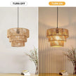 Handmade Natural Hemp Rope Chandelier Lamp Household Wood Woven Light for Homestay Cafe Bar Hotel Teahouse Indoor Decor Light