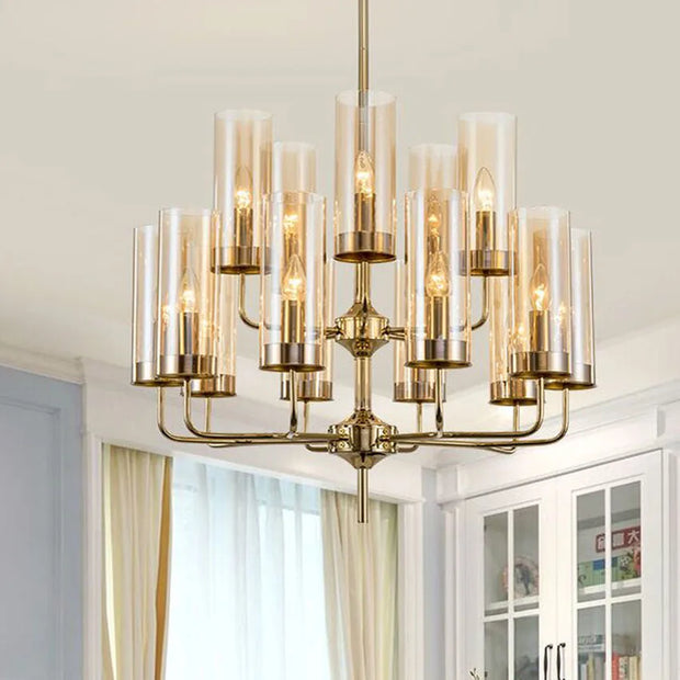 Nordic LED Glass Chandelier Blue/Amber Modern Hanging Lamp Suspension Living Dining Bedroom Pendant Lighting Fixtures