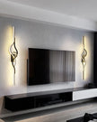 Modern Living Room Long Wall Lights with Anlter Design Gold Black TV Background Decorative Wall Lamp for Bedroom Remote Control