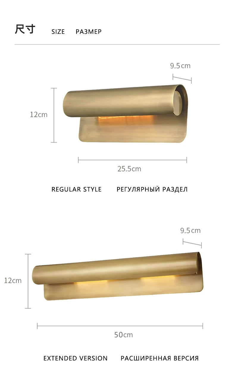 Post-Modern Designer Wall Lamp Minimalist Creative Living Room Hong Kong Style Light Luxury Copper Bedroom Decorative Wall Light