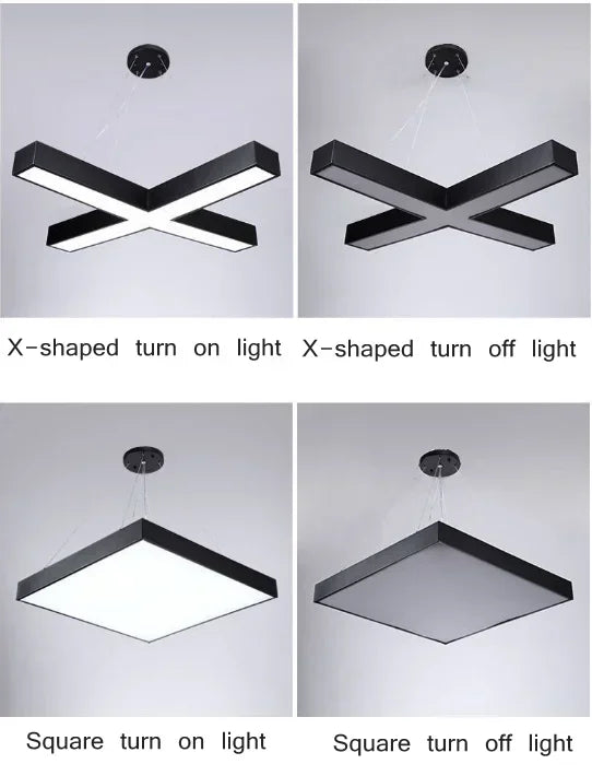 Creative Hexagonal Led Lamps Office Chandelier Round Simple Y-shaped splicing Special-Shaped Chandelier Gym Office Light