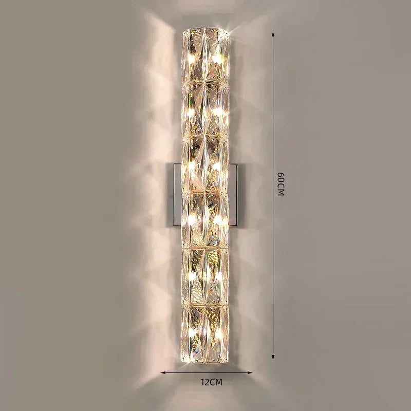 2025 Modern High-end Crystal Wall Light Nordic Living Room Bedroom Bedside Long Wall Lamp Hotel Villa Corridor Bracket Li