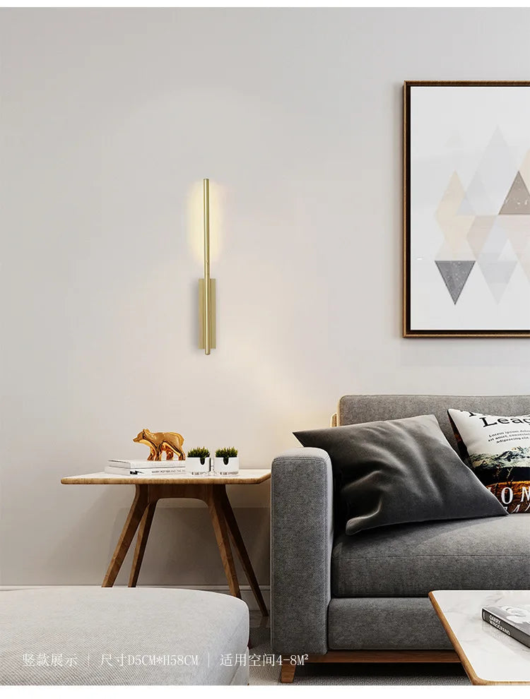 Nordic Line Led Wall Lamp Modern Living Room Bedroom Bedside Lamp Creative Designer's Corridor Bathroom Mirror Front Wall Light