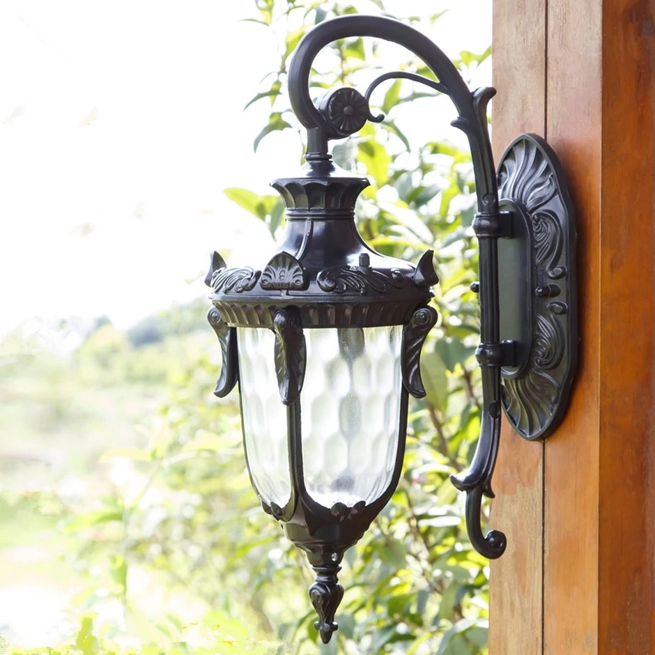 SANDIY Outdoor Wall Light Fixtures Retro Porch Lamp Exterior Nighting Sconce for House Front Door Garage Patio Bronze+Glass E27