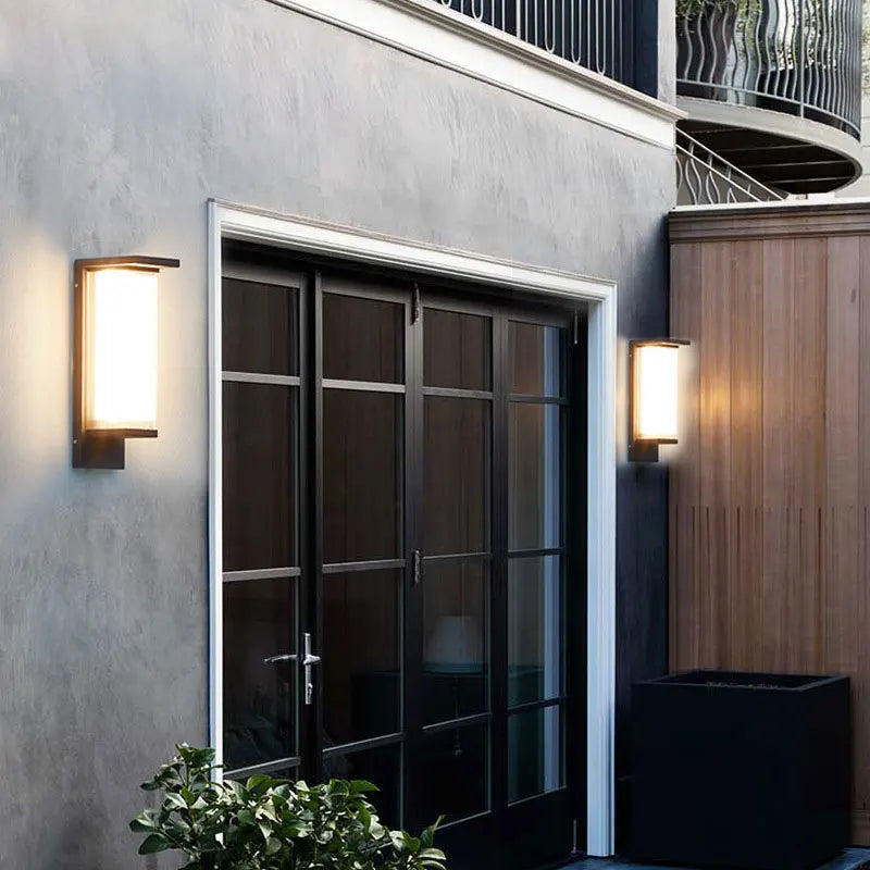 Outdoor Waterproof Wall Lamp for Courtyard Villa Entrance Garden Yard Lighting Modern Simple Style Metal+PC Light Source