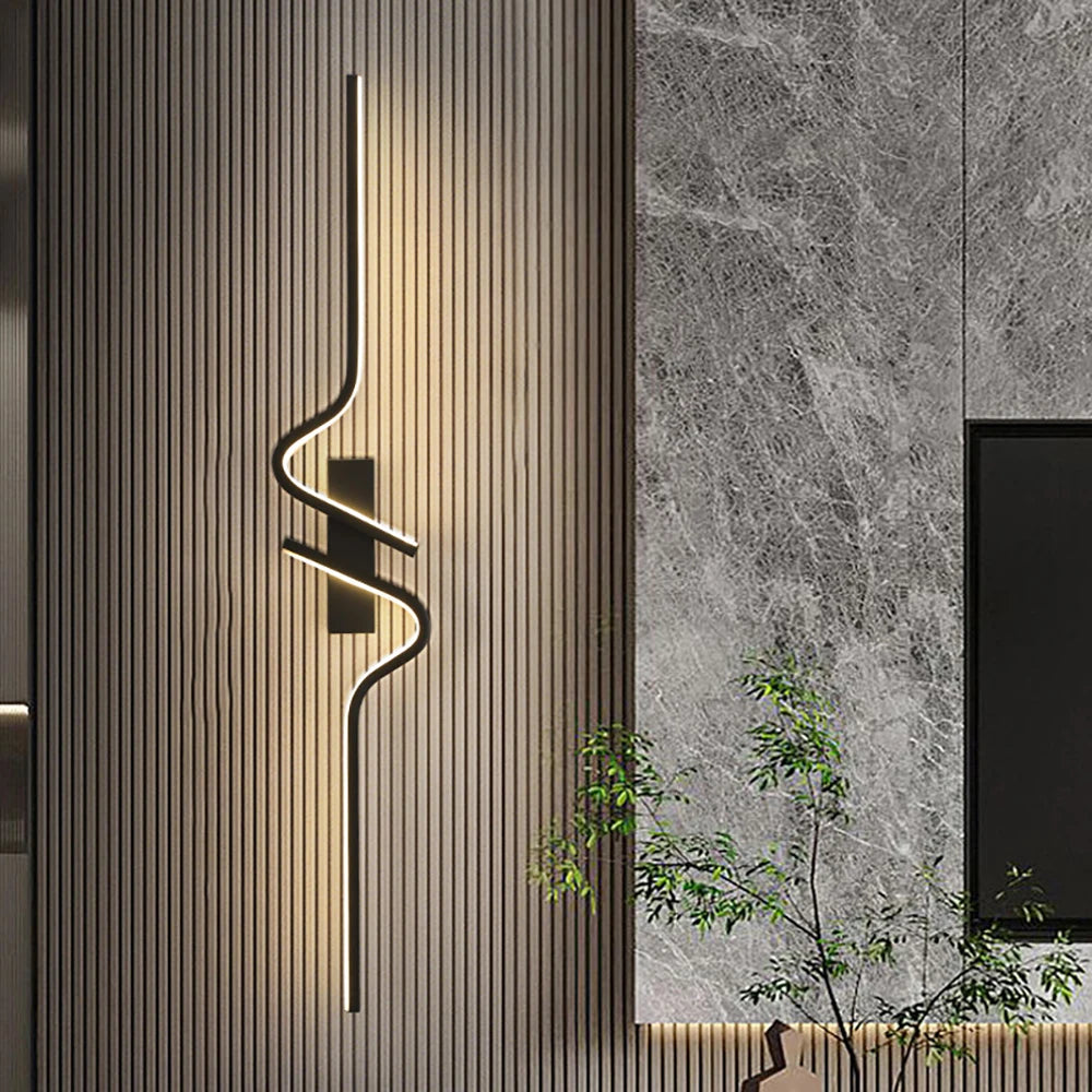 Modern Black Wall Sconce, 27W 6500K Led Iron Wall Light with Artistic Design, Perfect for Corridor, Staircase, Balcony