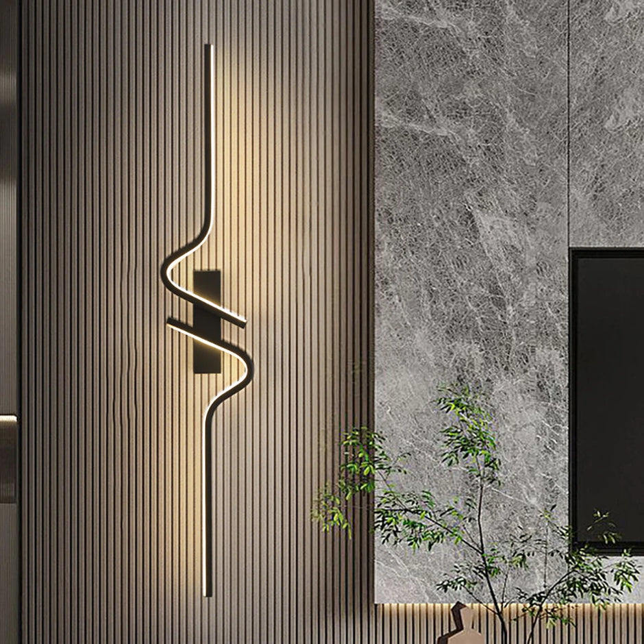 Modern Black Wall Sconce, 27W 6500K Led Iron Wall Light with Artistic Design, Perfect for Corridor, Staircase, Balcony
