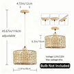 Wicker Rattan Pendant Lamp Teahouse Homestays Decorative Pastoral Retro Pendant Light Kitchen Corridor Bedroom Dining Chandelier