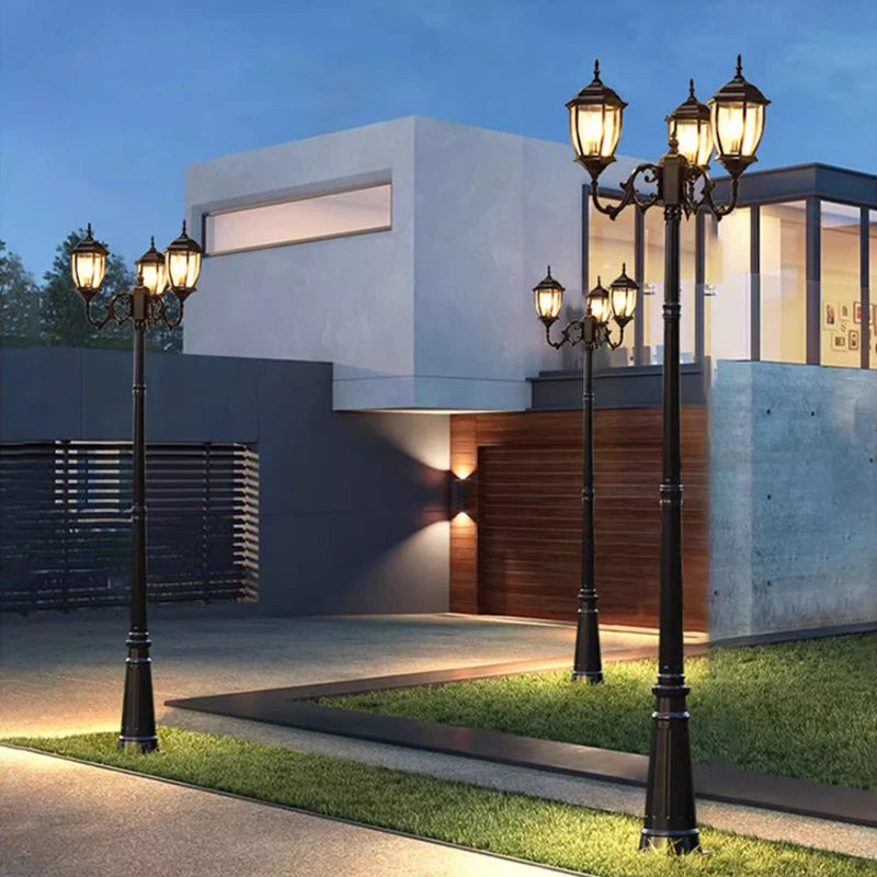 Waterproof high LED retro outdoor landscape courtyard 3m European style outdoor lawn lamp villa household garden street lighting