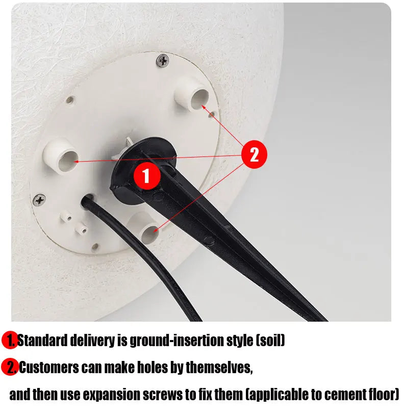 Resin Fiber Outdoor Lunar Lawn Lamp Round Waterproof Atmosphere Lamp Garden Ground Plug Landscape Lighting