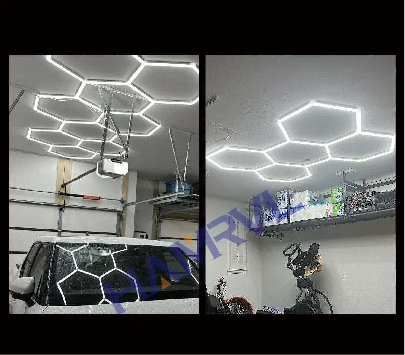 Diamond LED Ceiling Light Hexagonal Design Suitable for Garage Barber Shop Gym Exhibition Hall Ceiling Light Decoration Lighting