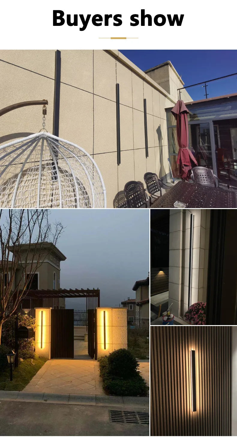 Outdoor waterproof wall lamp LED strip background wall lamp stair garden lamp living room bedroom bedside ip65 wall lights