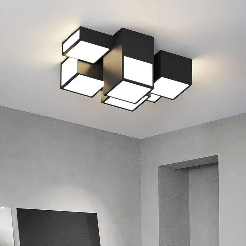 Nordic Designer Combination Honeycomb LED Indoor Ceiling Lamp,Remote Dimming Lustres Living Room Pendant Light Bedroom Decor
