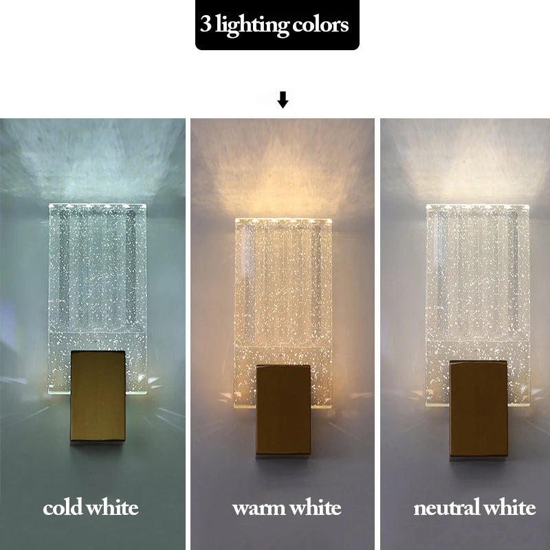 Modern Bubble Crystal LED Wall Lamps Bathroom Dresser Living Room Bedroom Mirror Wall Sconces Indoor Decoration Lighting Lustres