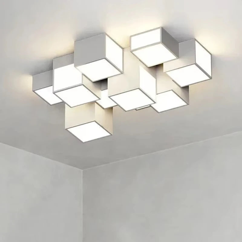 Nordic Designer Combination Honeycomb LED Indoor Ceiling Lamp,Remote Dimming Lustres Living Room Pendant Light Bedroom Decor