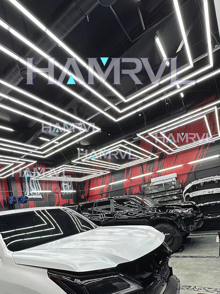 Honeycomb LED Rectangle Lighting Office Gym Desk Barber Workshop Ceiling pendant Light Color change Dimmable Garage Hexagon Lamp